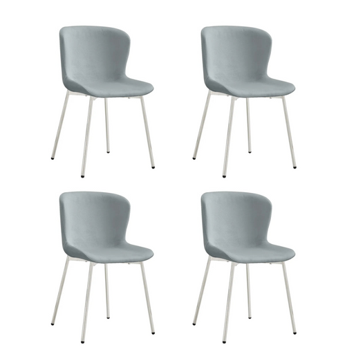Chaise ELEN chrome velours gris