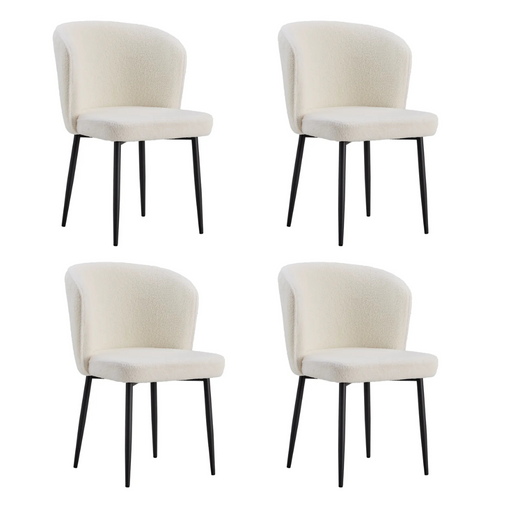 Chaise moderne DIANA Métal noir velours doudou