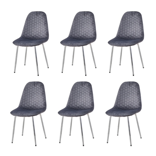 Chaise Scandinave ALVEOLE Chrome anthracite