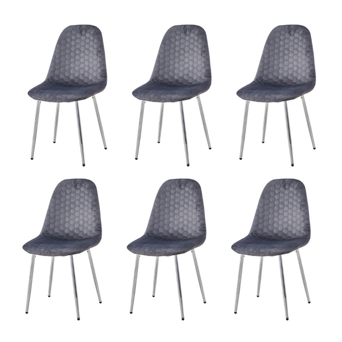 Chaise Scandinave ALVEOLE Chrome anthracite