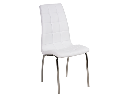Chaise EMMA simili cuir blanc