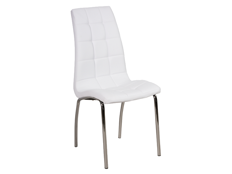 Chaise EMMA simili cuir blanc