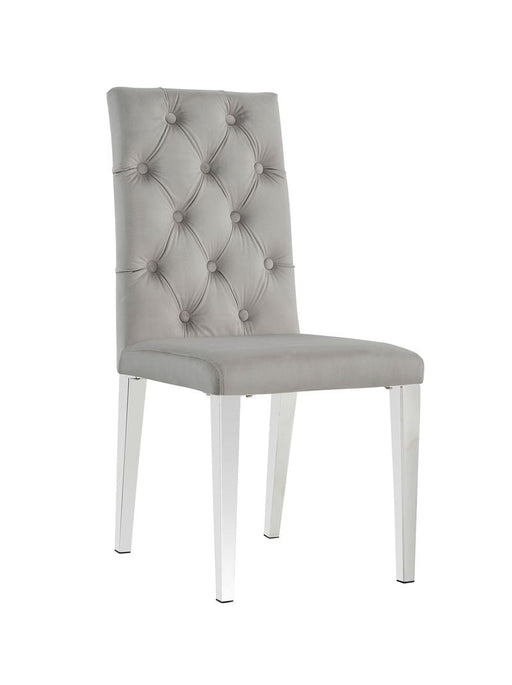 Chaise NEVADA capitonnés chrome moka