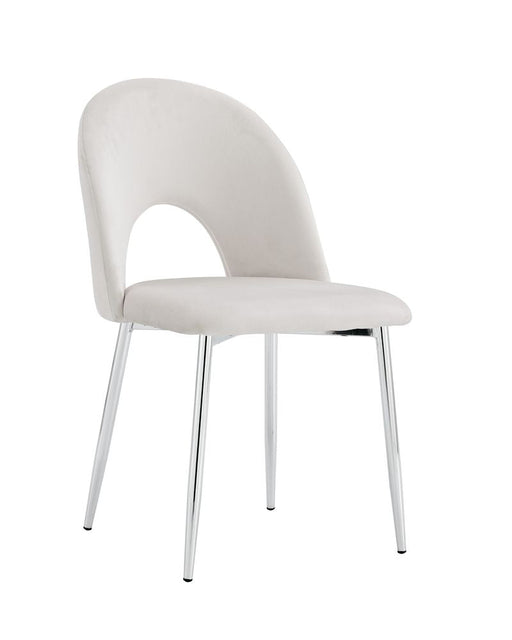 Chaise TEDDY Chrome velours gris