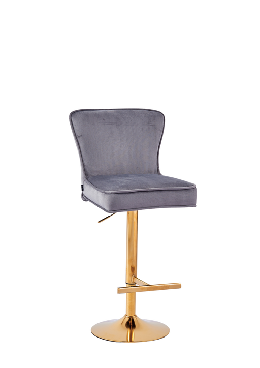 Tabouret de bar GABRIELLE Gold en velours anthracite