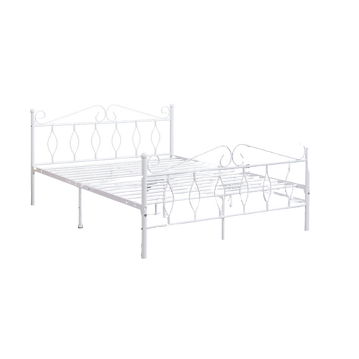 Lit 2 places JULIE 140x190 cm métal sommier inclus blanc