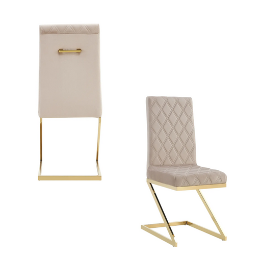 Chaise COCOMAT Gold et velours moka