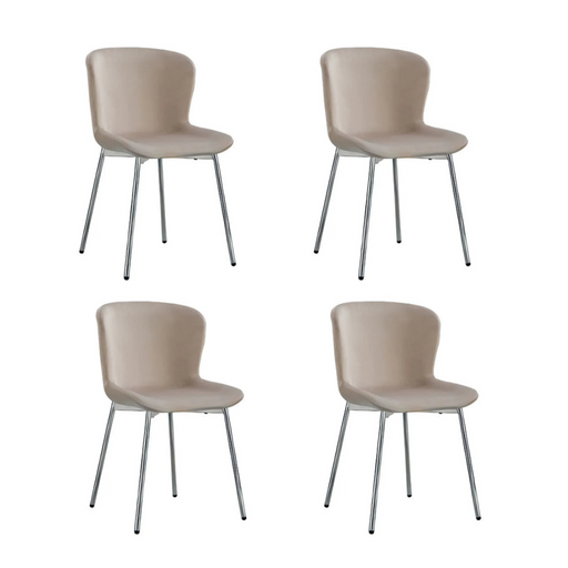 Chaise ELEN chrome velours moka