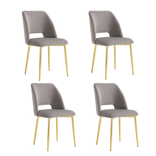 Chaise AVA Gold en Velours gris