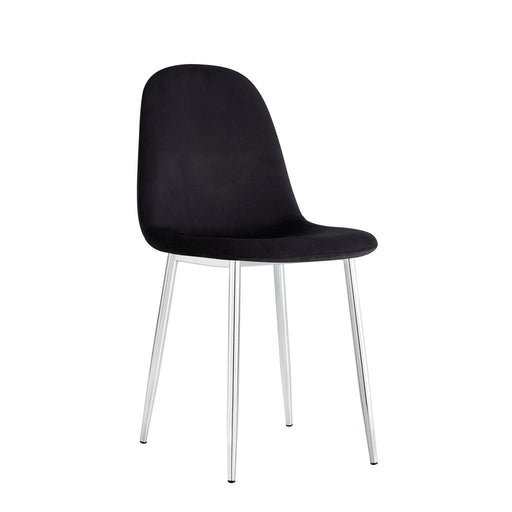 Chaise  SCANDINAVE en velours pieds chrome noir