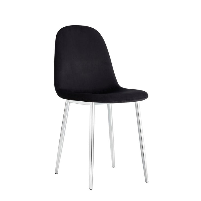 Chaise  SCANDINAVE en velours pieds chrome noir