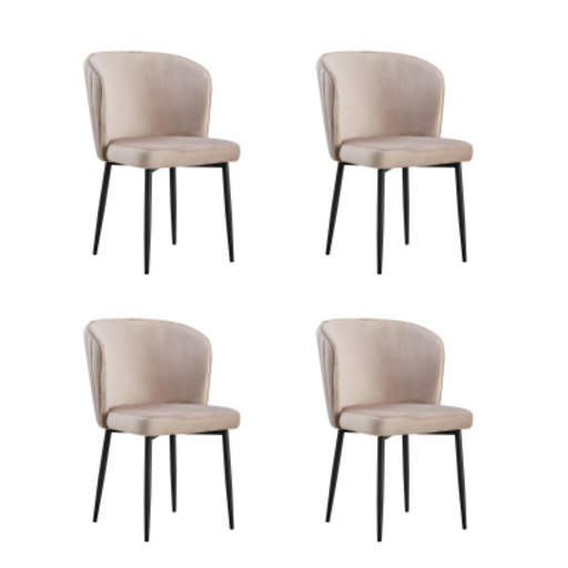 Chaise moderne DIANA Métal noir velours moka