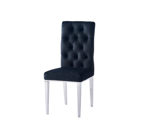 Chaise NEVADA capitonnés chrome noir