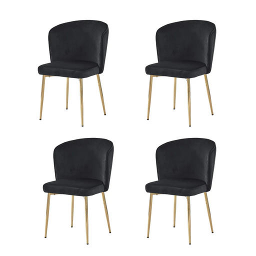 Chaise moderne DIANA gold velours noir