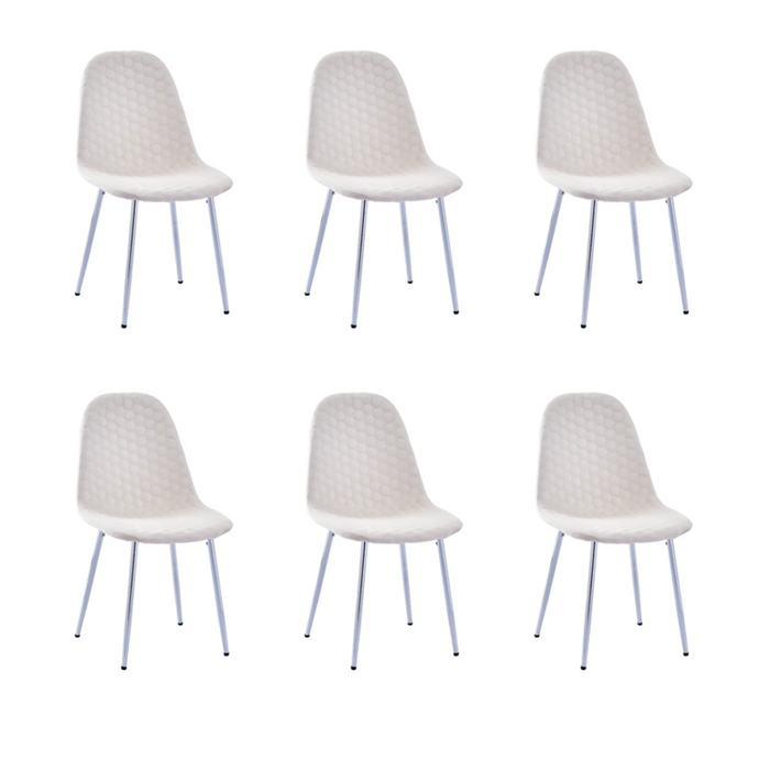 Chaise Scandinave ALVEOLE Chrome beige