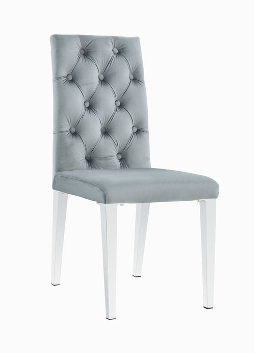 Chaise NEVADA capitonnés chrome gris