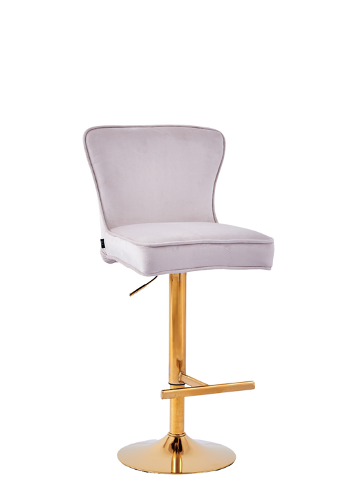 Tabouret de bar GABRIELLE Gold en velours beige