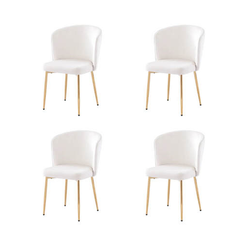 Chaise moderne DIANA gold velours écru