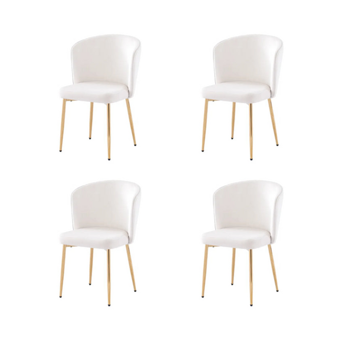 Chaise moderne DIANA gold velours écru