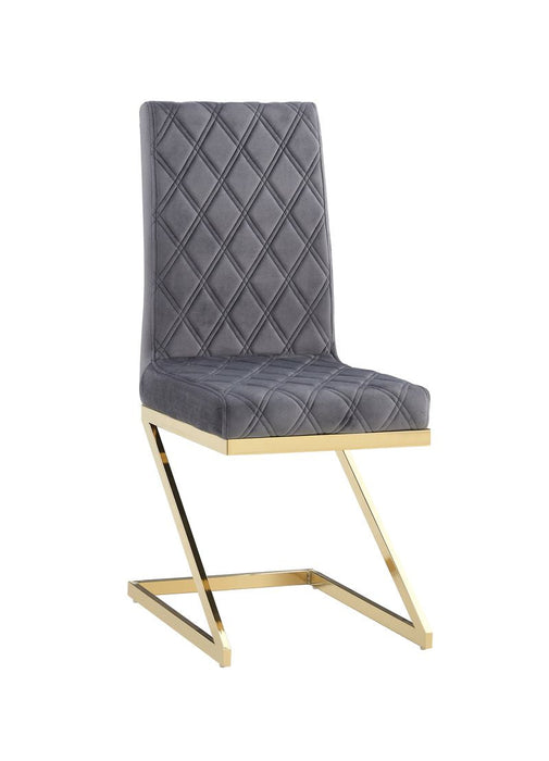 Chaise COCOMAT Gold et velours anthracite