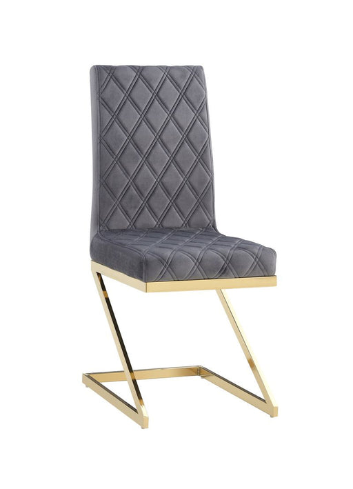Chaise COCOMAT Gold et velours anthracite