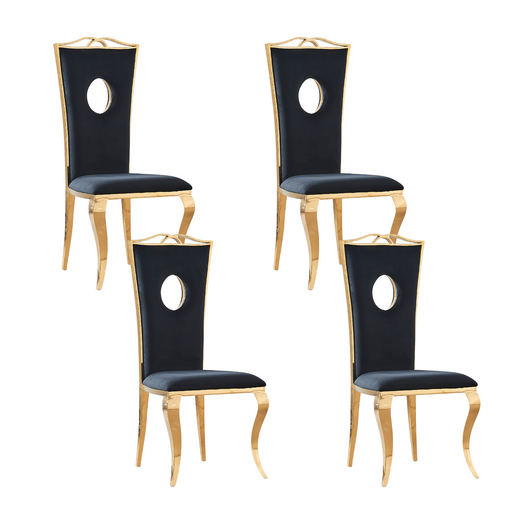 Chaise baroque ROYAL Gold Velours noir
