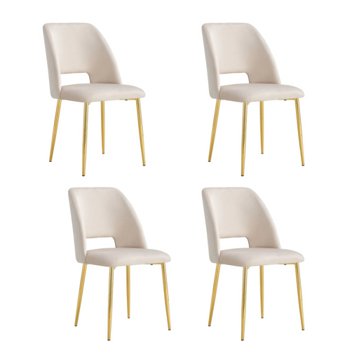 Chaise AVA Gold en Velours beige