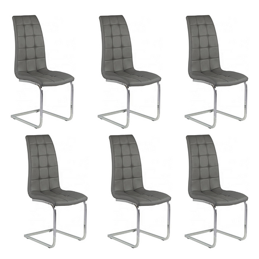 Chaise BELLA simili cuir gris