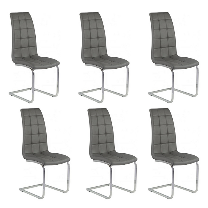 Chaise BELLA simili cuir gris