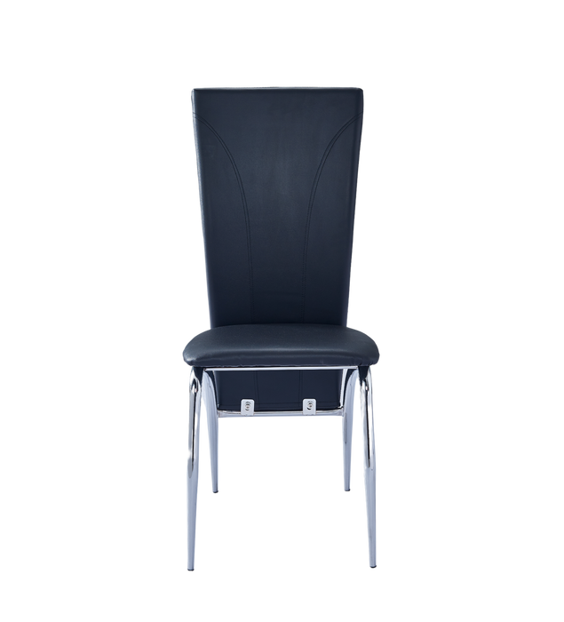 Chaise DUNA similicuir noir