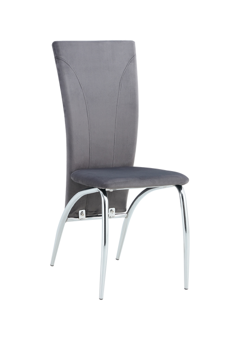 Chaise DUNA chrome velours beige gris