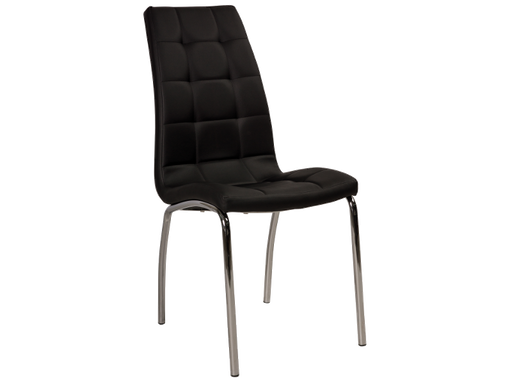 Chaise EMMA simili cuir noir et blanc