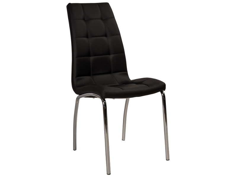 Chaise EMMA simili cuir noir et blanc