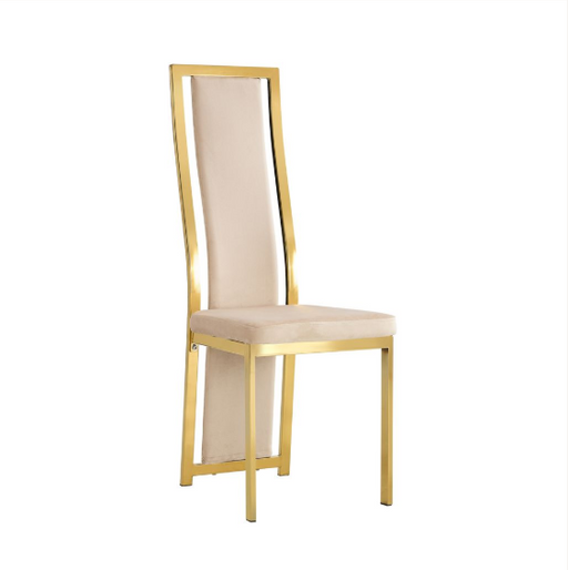 Chaise Dana velours contour Gold beige