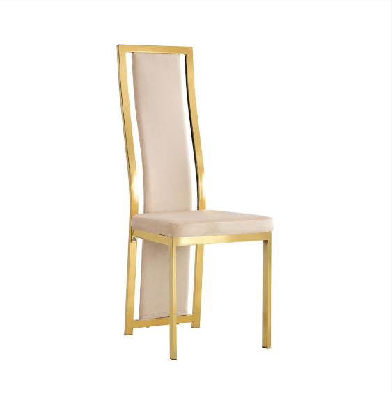 Chaise Dana velours contour Gold beige