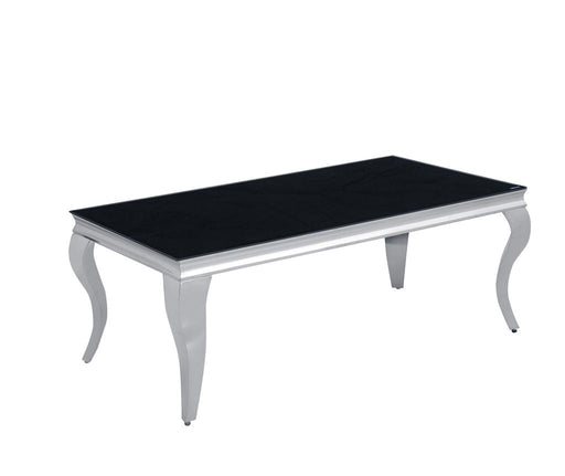 Table basse BAROQUE Chrome  120x60x45 cm noir