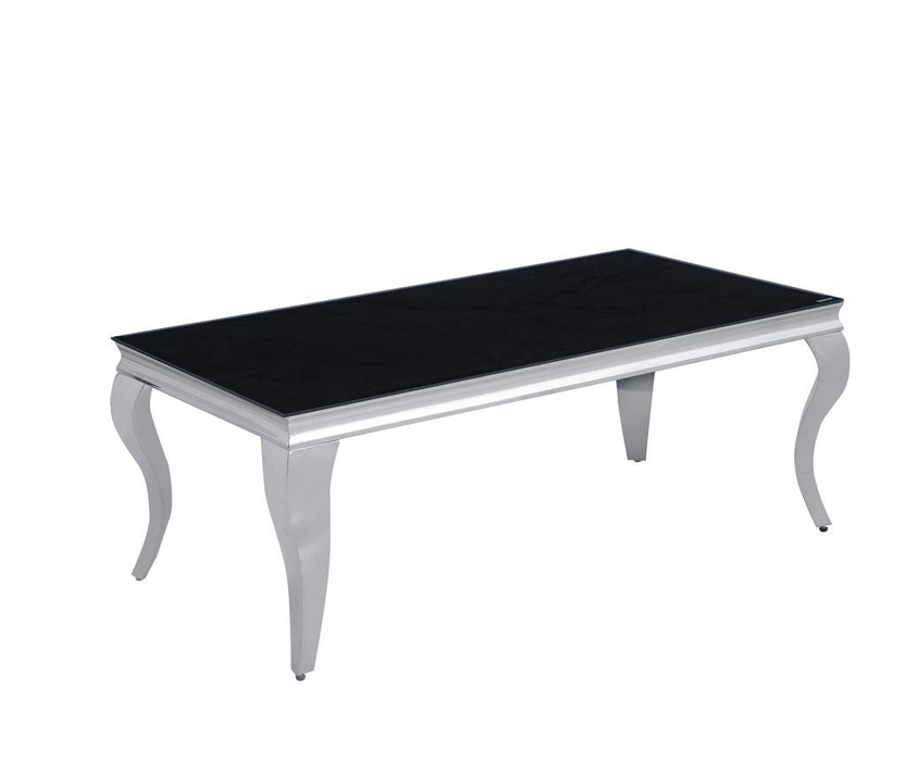 Table basse BAROQUE Chrome  120x60x45 cm noir