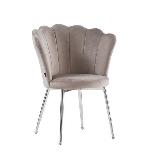 Chaise NYMPHEA pieds Chrome assise Velours moka