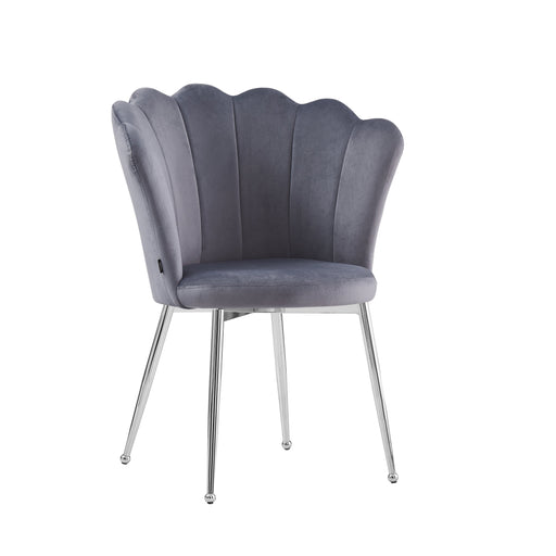 Chaise NYMPHEA pieds Chrome assise Velours anthracite