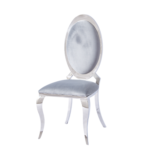 Chaise ANGEL baroque Chrome Velours gris
