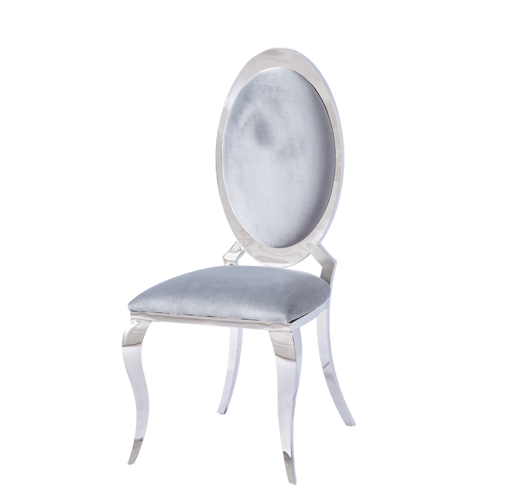 Chaise ANGEL baroque Chrome Velours gris