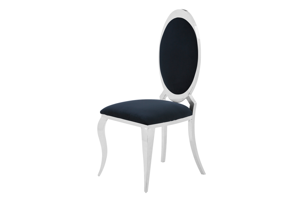Chaise ANGEL baroque Chrome Velours noir