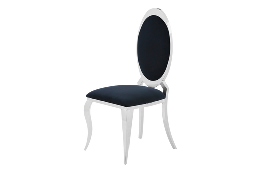 Chaise ANGEL baroque Chrome Velours noir