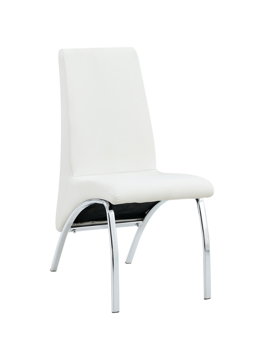 Chaise Fate chrome et simili cuir blanc