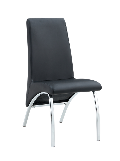 Chaise Fate chrome et simili cuir noir
