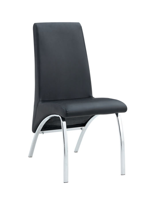 Chaise Fate chrome et simili cuir noir