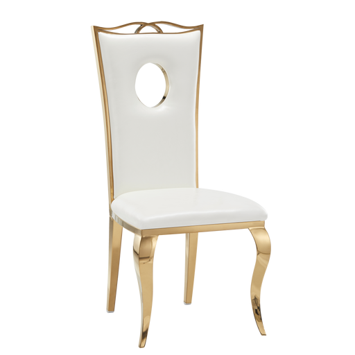 Chaise baroque ROYAL Gold Simili blanc