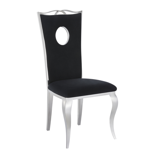 Chaise baroque ROYAL Chrome Velours noir