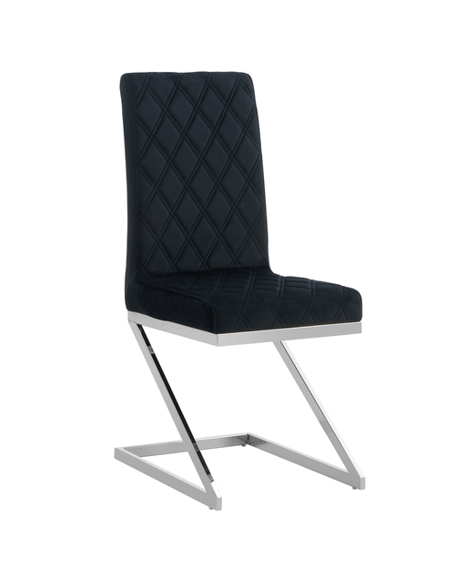 Chaise COCOMAT Chrome et velours noir
