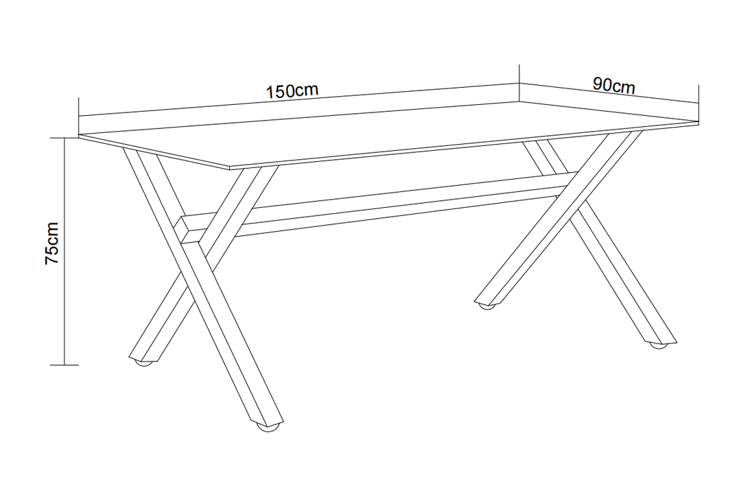 Table à manger IXE chrome plateau en verre trempé 150 cm